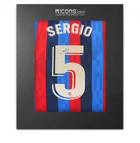 Sergio Busquets Back Signed FC Barcelona 2022-23 Home Shirt In Deluxe Packaging