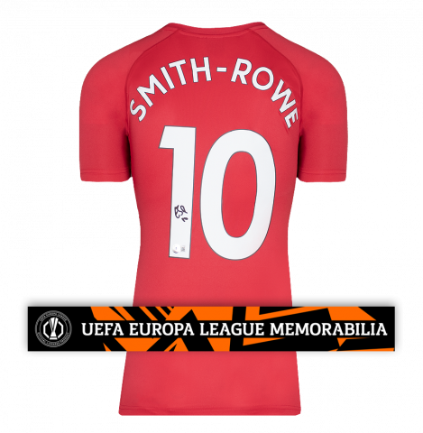 Emile Smith Rowe Official UEFA Europa League Back Signed Arsenal T-Shirt