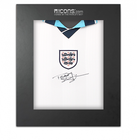 Teddy Sheringham Front Signed England 1996 Home Shirt In Deluxe Packaging