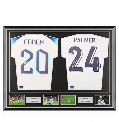 Phil Foden & Cole Palmer Signed England Shirts In Classic Dual Frame