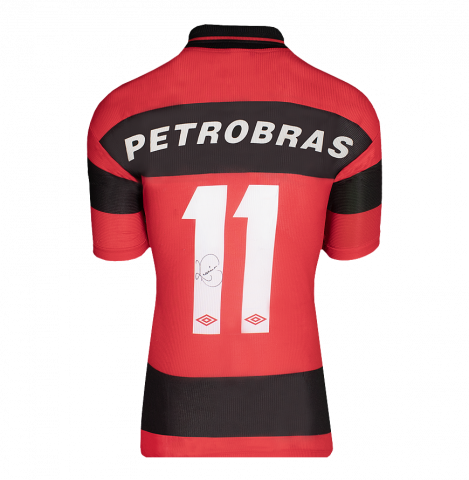 Romario Back Signed CR Flamengo 1999 Home Shirt In Deluxe Packaging