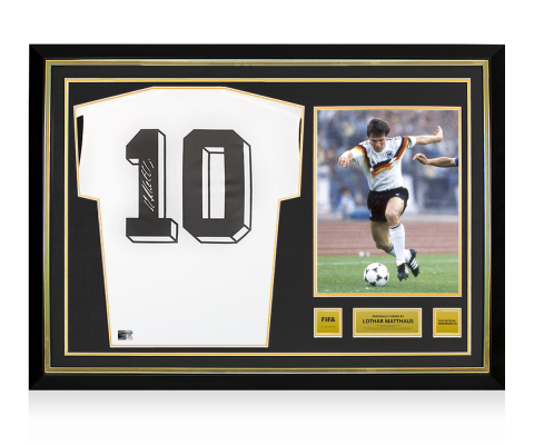 Lothar Matthaus Official FIFA World Cup™ Back Signed and Hero Framed Modern Germany Home Shirt