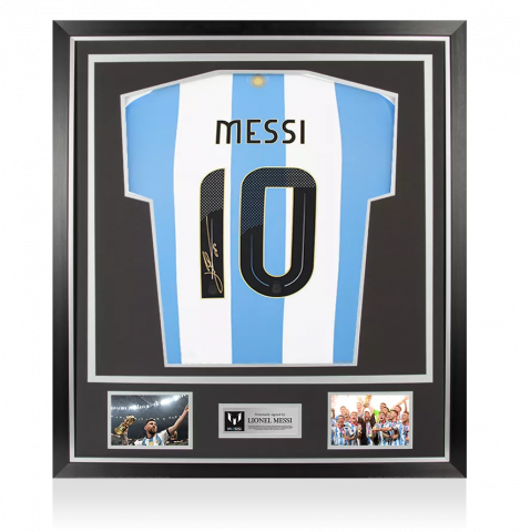 Lionel Messi Official Back Signed Argentina 2024-25 Home Shirt In Classic Frame