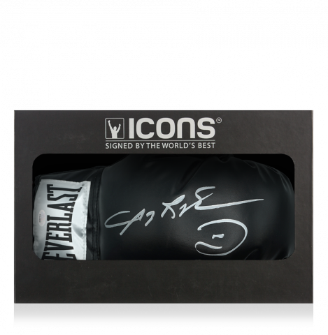 Sugar Ray Leonard Signed Everlast Black Boxing Glove In Deluxe Packaging