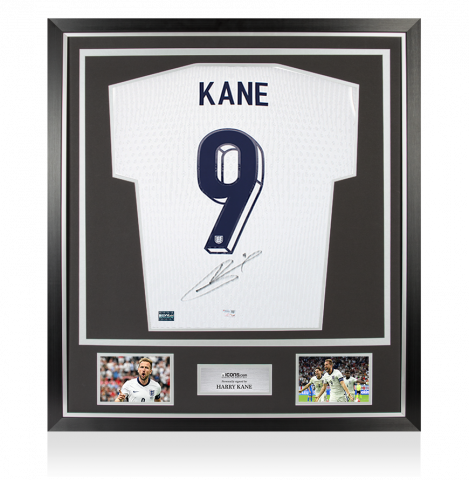 Harry Kane Back Signed England 2024 Home Shirt In Classic Frame