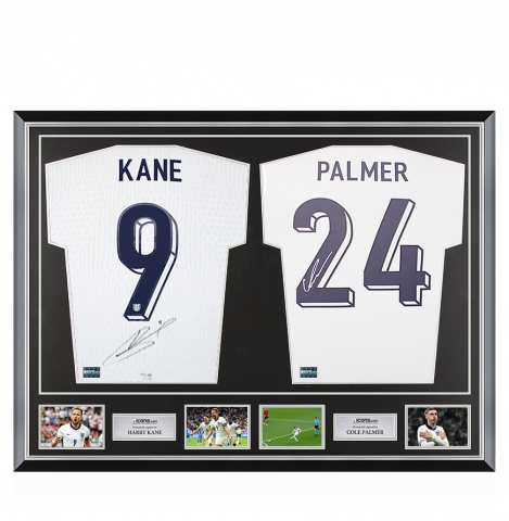 Harry Kane & Cole Palmer Signed England Shirts In Classic Dual Frame