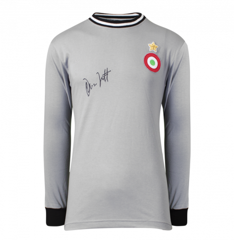 Dino Zoff Front Signed Juventus Retro Home Shirt In Deluxe Packaging