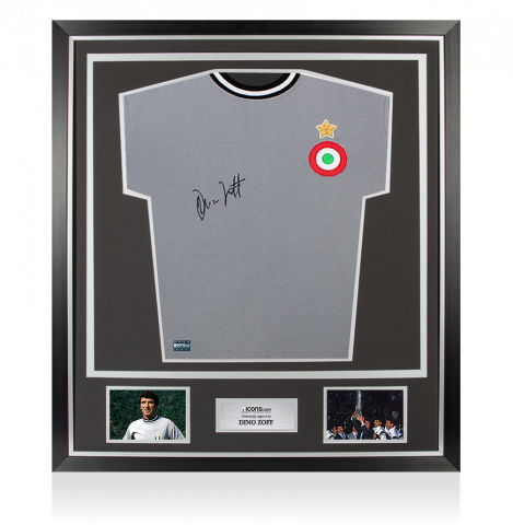 Dino Zoff Front Signed Juventus Retro Home Shirt In Classic Frame