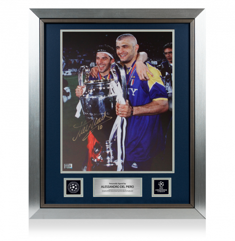 Alessandro Del Piero Official UEFA Champions League Signed and Framed Juventus Photo: 1996 UCL Winner