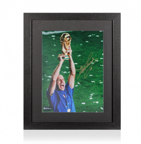 Alessandro Del Piero Signed Italy Photo In Black Wooden Frame: FIFA World Cup Winner