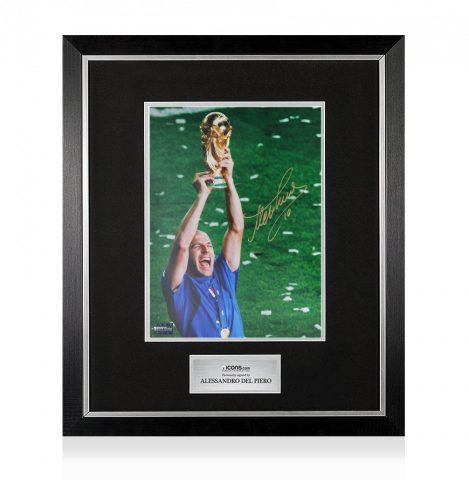 Alessandro Del Piero Signed Italy Photo In Premium Photo Frame: FIFA World Cup Winner