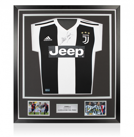 Alessandro Del Piero Front Signed Juventus 2018-19 Home Shirt In Classic Frame