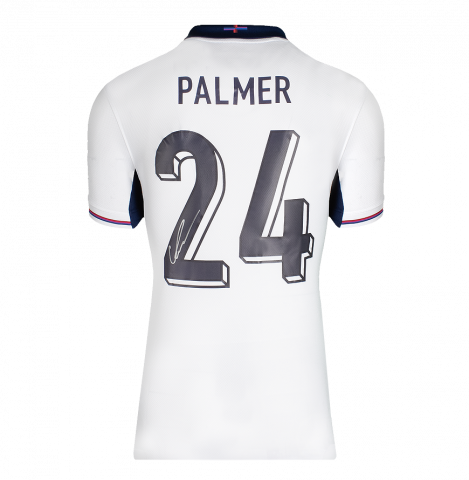 Cole Palmer Back Signed England 2024-25 Home Shirt In Deluxe Packaging
