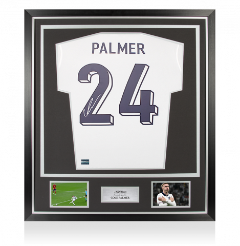 Cole Palmer Back Signed England 2024-25 Home Shirt In Classic Frame