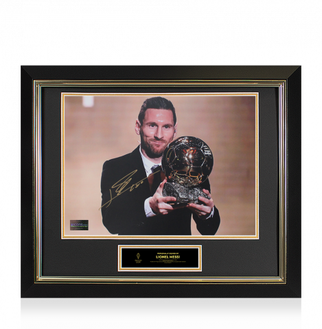 Lionel Messi Official Ballon d'Or™ Signed and Framed Photo: 2019 Ballon d'Or Winner 