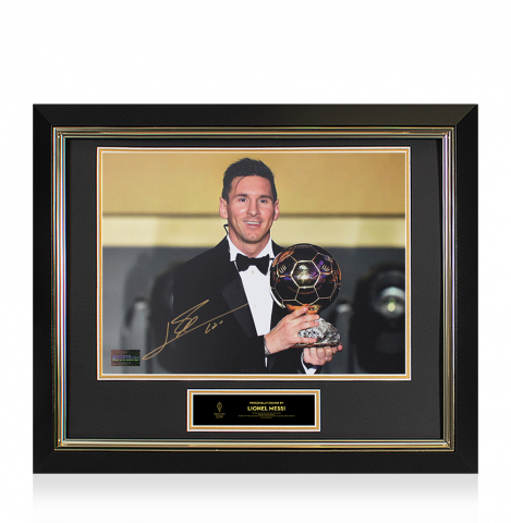Lionel Messi Official Ballon d'Or™ Signed and Framed Photo: 2015 Ballon d'Or Winner