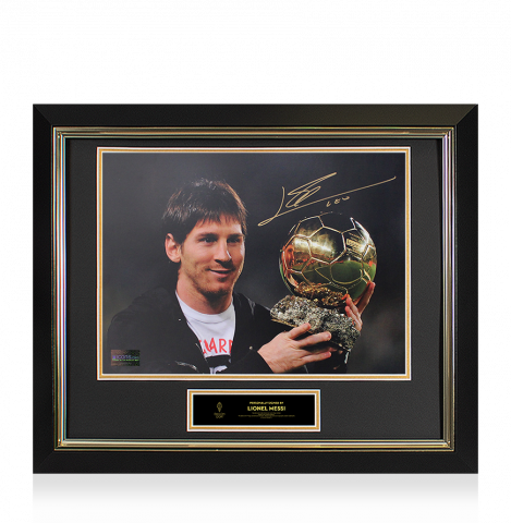 Lionel Messi Official Ballon d'Or™ Signed and Framed Photo: 2010 Ballon d'Or Winner 