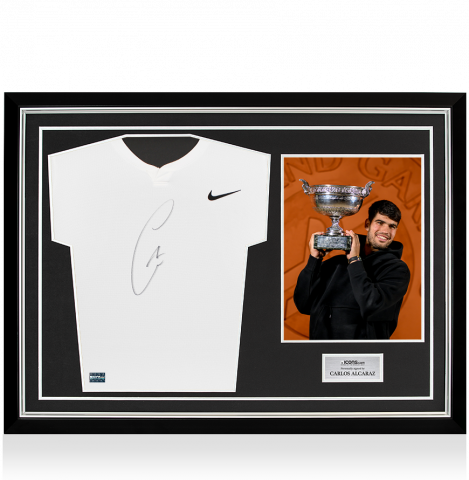 Carlos Alcaraz Signed Nike Slam Men's Dri-FIT Tennis Shirt In Hero Frame: 2025 French Open Winner