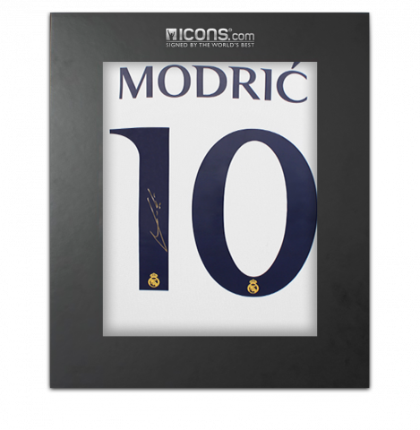 Luka Modric Back Signed Real Madrid 2023-24 Home Shirt In Deluxe Packaging