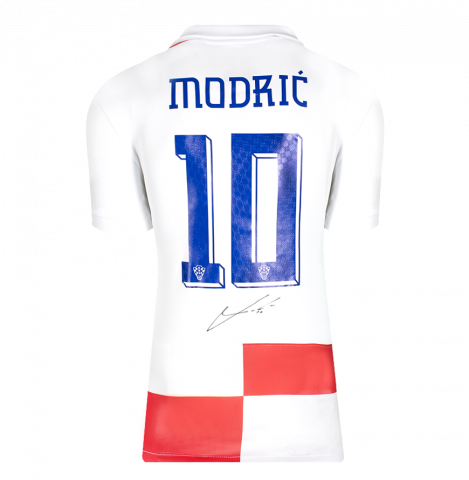 Luka Modric Back Signed Croatia 2024 Home Shirt In Deluxe Packaging
