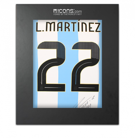 Lautaro Martinez Back Signed Argentina 2024 Home Shirt In Deluxe Packaging