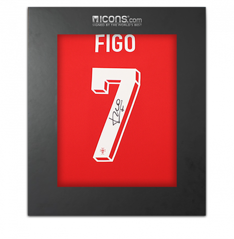 Luis Figo Back Signed Portugal 2024 Home Shirt In Deluxe Packaging