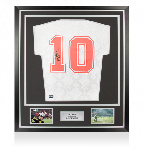 Gary Lineker Back Signed England 1990 Home Shirt In Classic Frame