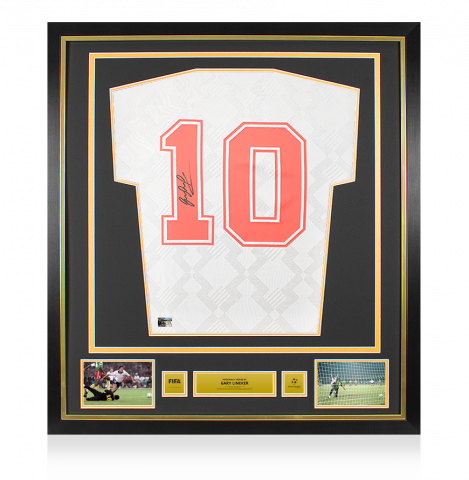 Gary Lineker Official 1990 FIFA World Cup™ Back Signed and Framed England 1990 Home Shirt