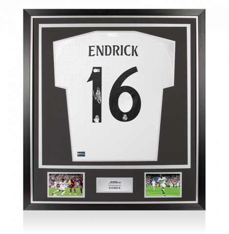 Endrick Back Signed Real Madrid CF 2024-25 Home Shirt In Classic Frame