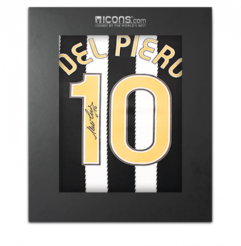 Alessandro Del Piero Back Signed Juventus 2010-11 Home Shirt with Fan Style Numbers In Deluxe Packaging