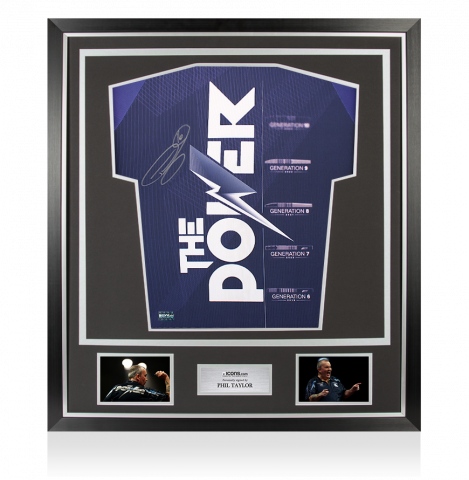 Phil Taylor Signed Polo Shirt - 'The Power' In Classic Frame