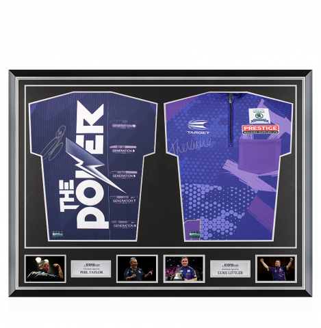 Phil Taylor & Luke Littler Signed Shirts In Classic Dual Frame