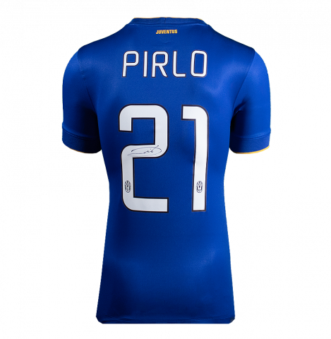 Andrea Pirlo Back Signed Juventus 2014-15 Away Shirt In Deluxe Packaging