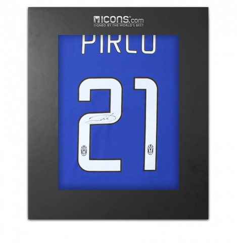 Andrea Pirlo Back Signed Juventus 2014-15 Away Shirt In Deluxe Packaging