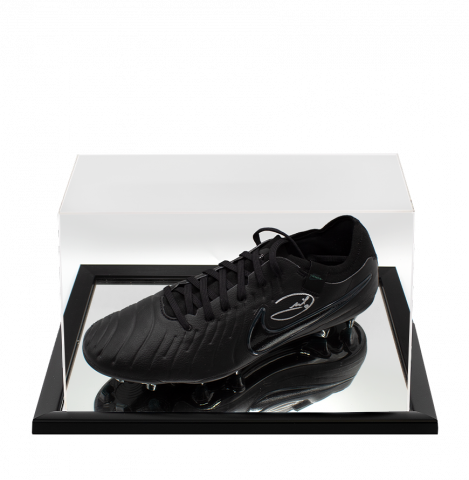 Andrea Pirlo Signed Nike Tiempo Black Boot In Acrylic Case