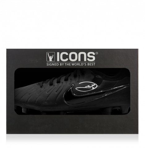 Andrea Pirlo Signed Nike Tiempo Black Boot In Deluxe Packaging