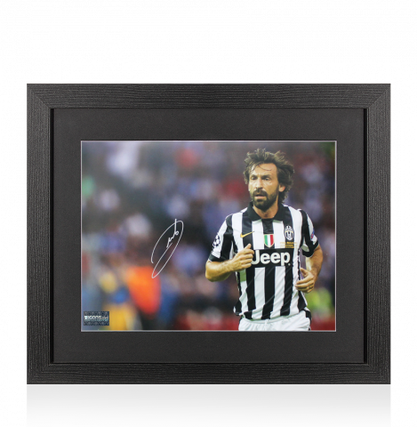 Andrea Pirlo Signed Juventus Photo In Black Wooden Frame: UEFA Champions League Finalist