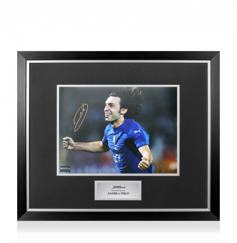 Andrea Pirlo Signed Italy Photo In Premium Photo Frame: FIFA World Cup Winner