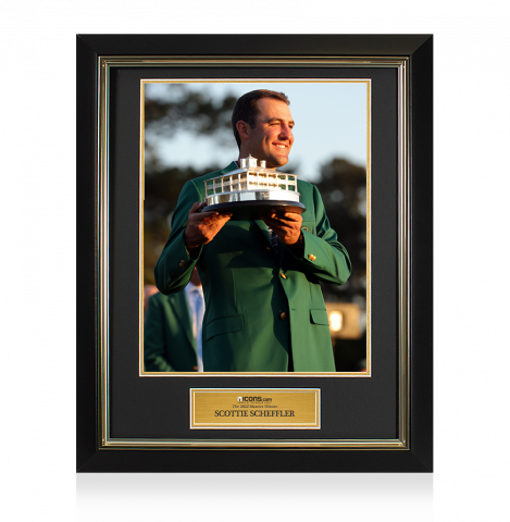 UNSIGNED Scottie Scheffler Masters Trophy Framed Photo - The 2022 Masters Winner