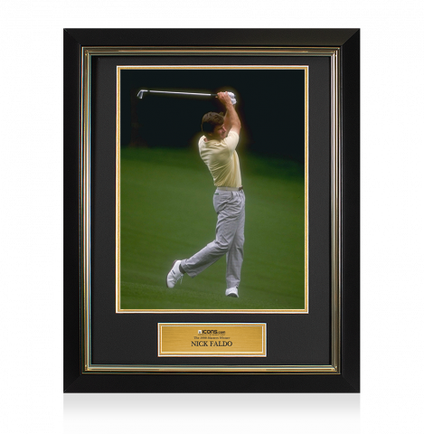 UNSIGNED Nick Faldo Masters Trophy Framed Photo - The 1990 Masters Winner