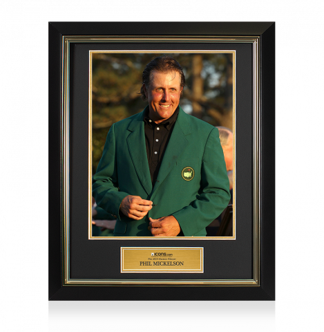 UNSIGNED Phil Mickelson Masters Trophy Framed Photo - The 2010 Masters Winner