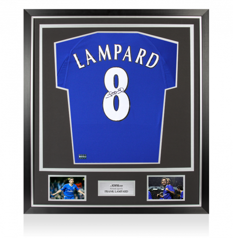 Frank Lampard Back Signed Chelsea 2000-01 Home Shirt In Classic Frame