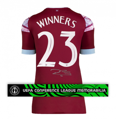 Jarrod Bowen Official UEFA Conference League Back Signed West Ham United 2022-23 Home Shirt: "Winners 23" Edition