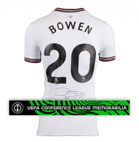 Jarrod Bowen Official UEFA Conference League Back Signed West Ham United 2023-24 Away Shirt