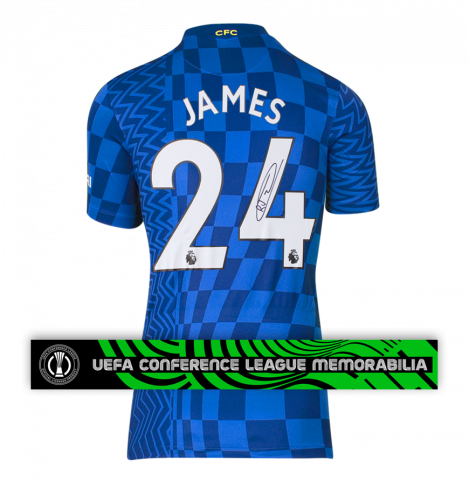 Reece James Official UEFA Conference League Back Signed Chelsea 2021-22 Home Shirt
