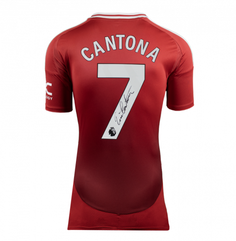 Eric Cantona Back Signed Manchester United 2024-25 Home Shirt In Deluxe Packaging