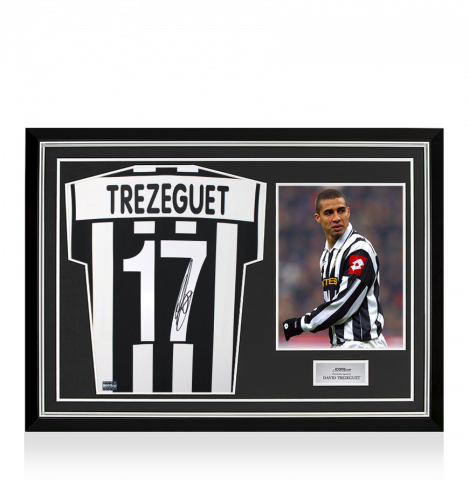 David Trezeguet Back Signed Juventus 2001-02 Home Shirt In Hero Frame: Option 1