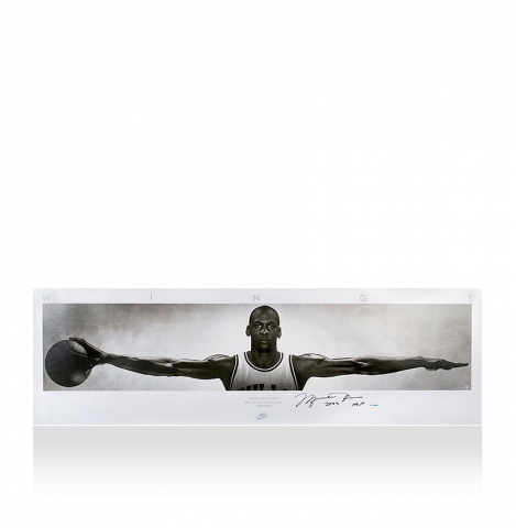 Michael Jordan Signed Wings Print: 2009 Hall of Fame Edition
