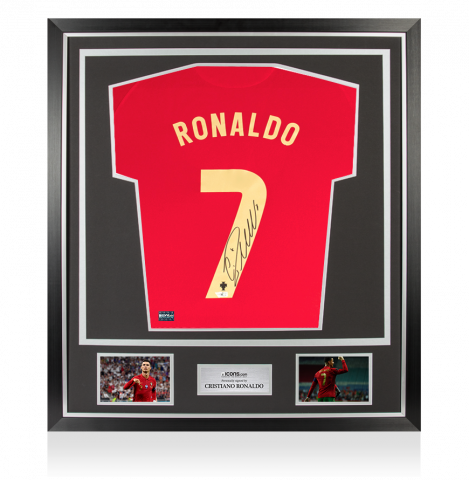 Cristiano Ronaldo Back Signed Portugal 2021 Home Shirt In Classic Frame