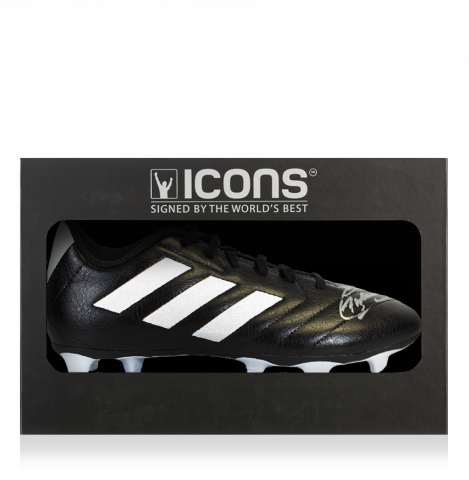 Chris Waddle Signed Black Adidas Boot In Deluxe Packaging